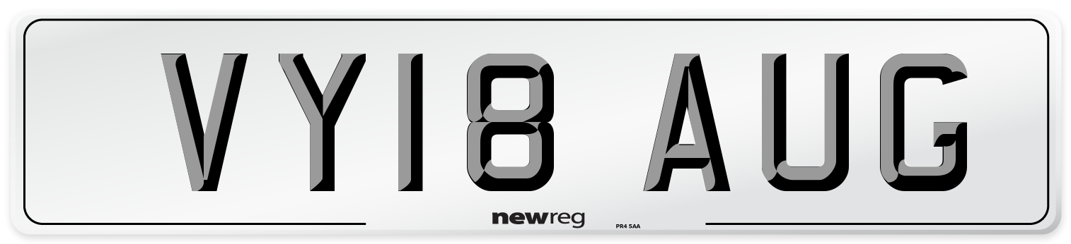VY18 AUG Number Plate from New Reg
